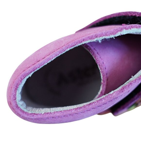 NWOT Aster Girls Pink Leather & Suede Booties Heart & Circle Design Size 9 - Picture 6 of 9